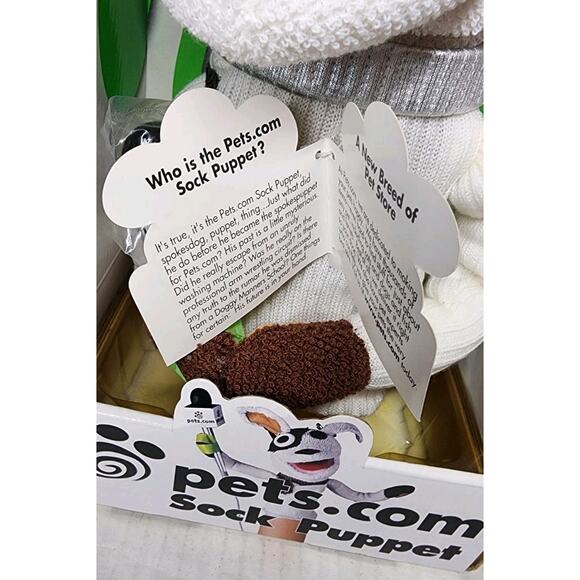 Pets.Com Sock Puppet Interview Dog Collectible Vintage New in Box Plush Rare - Picture 9 of 14